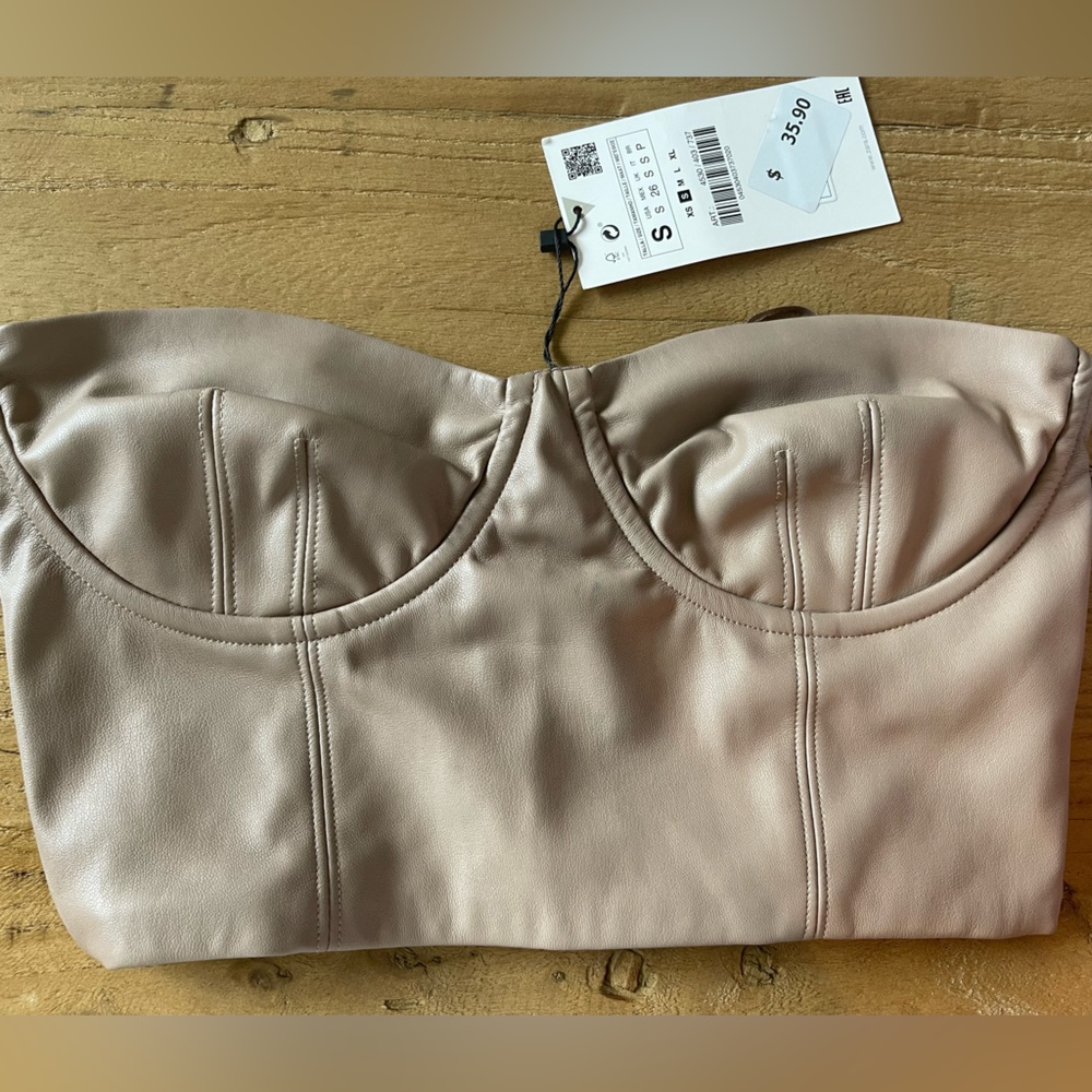 NWT Zara faux leather bustier